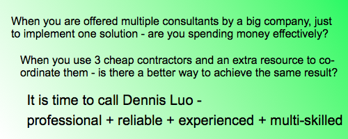 Dennis Luo = professional + reliable + experienced + multi-skilled